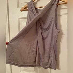 dusty light purple lulu lemon yoga tank with twisted back